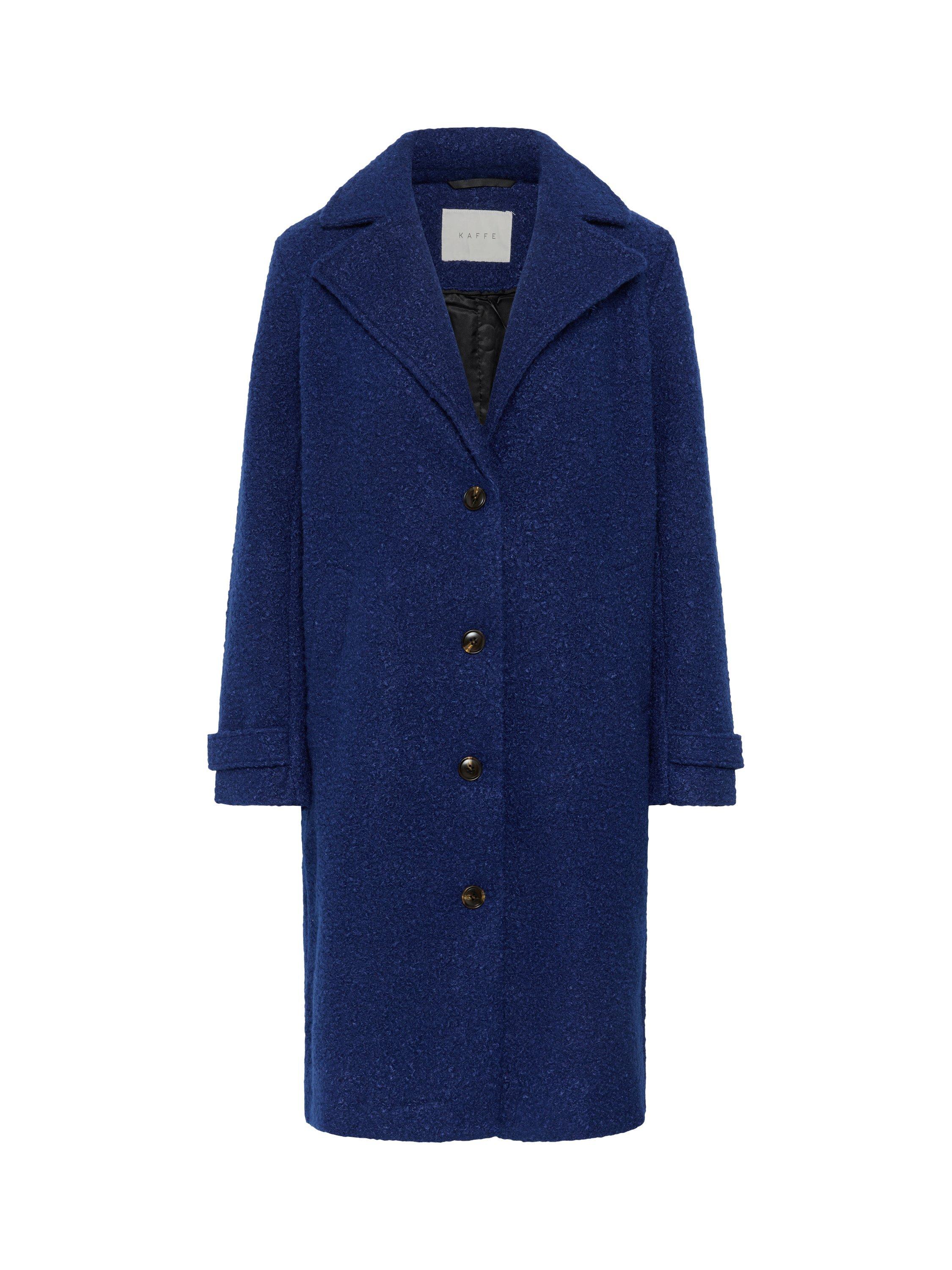 Product image 4 of 5, which shows KAFFE Anne Loose Fit Longline Coat, Mid Blue, 14