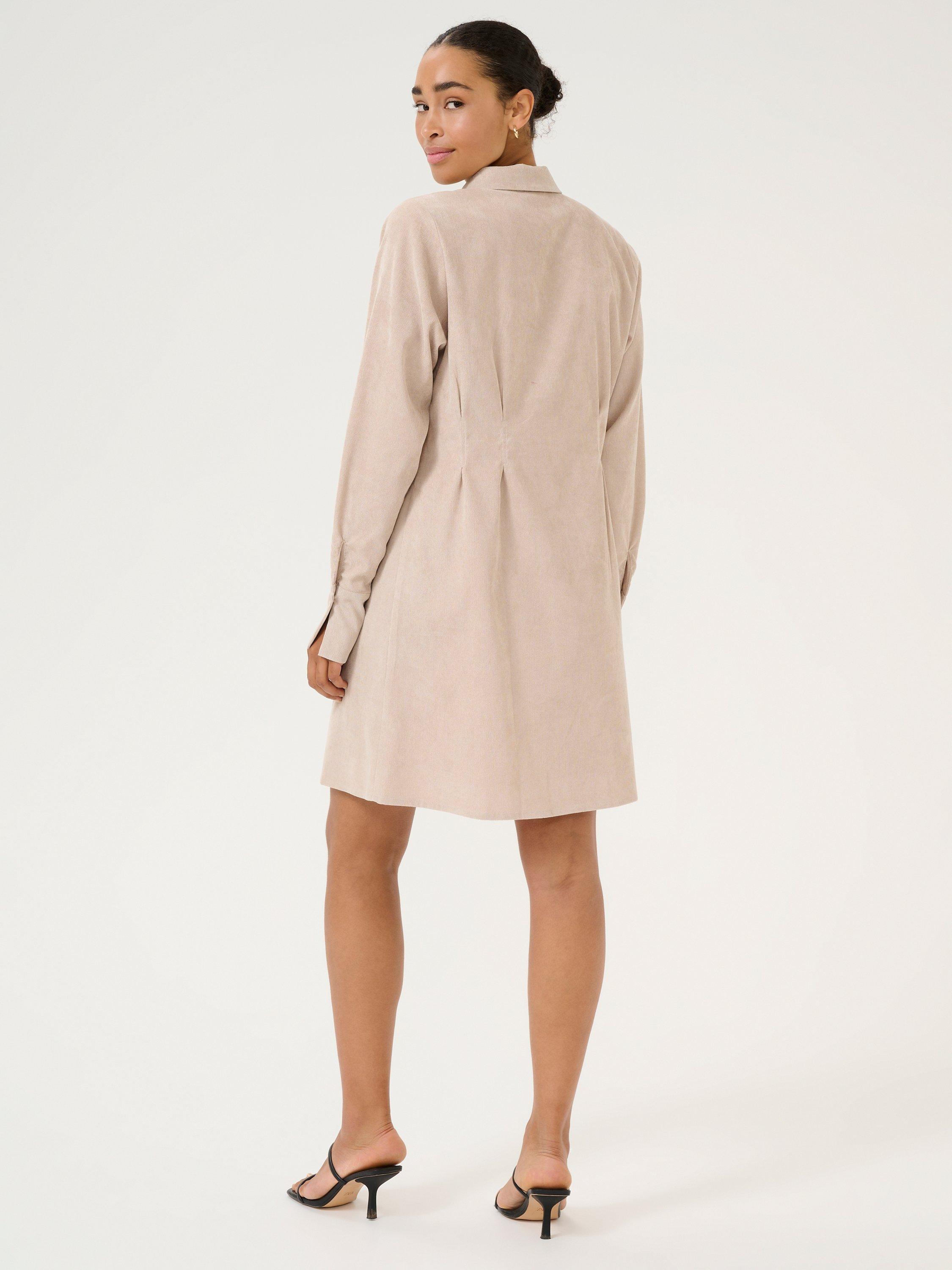 Product image 3 of 5, which shows KAFFE Hermine Velvet Shirt Dress, Feather Grey, 8