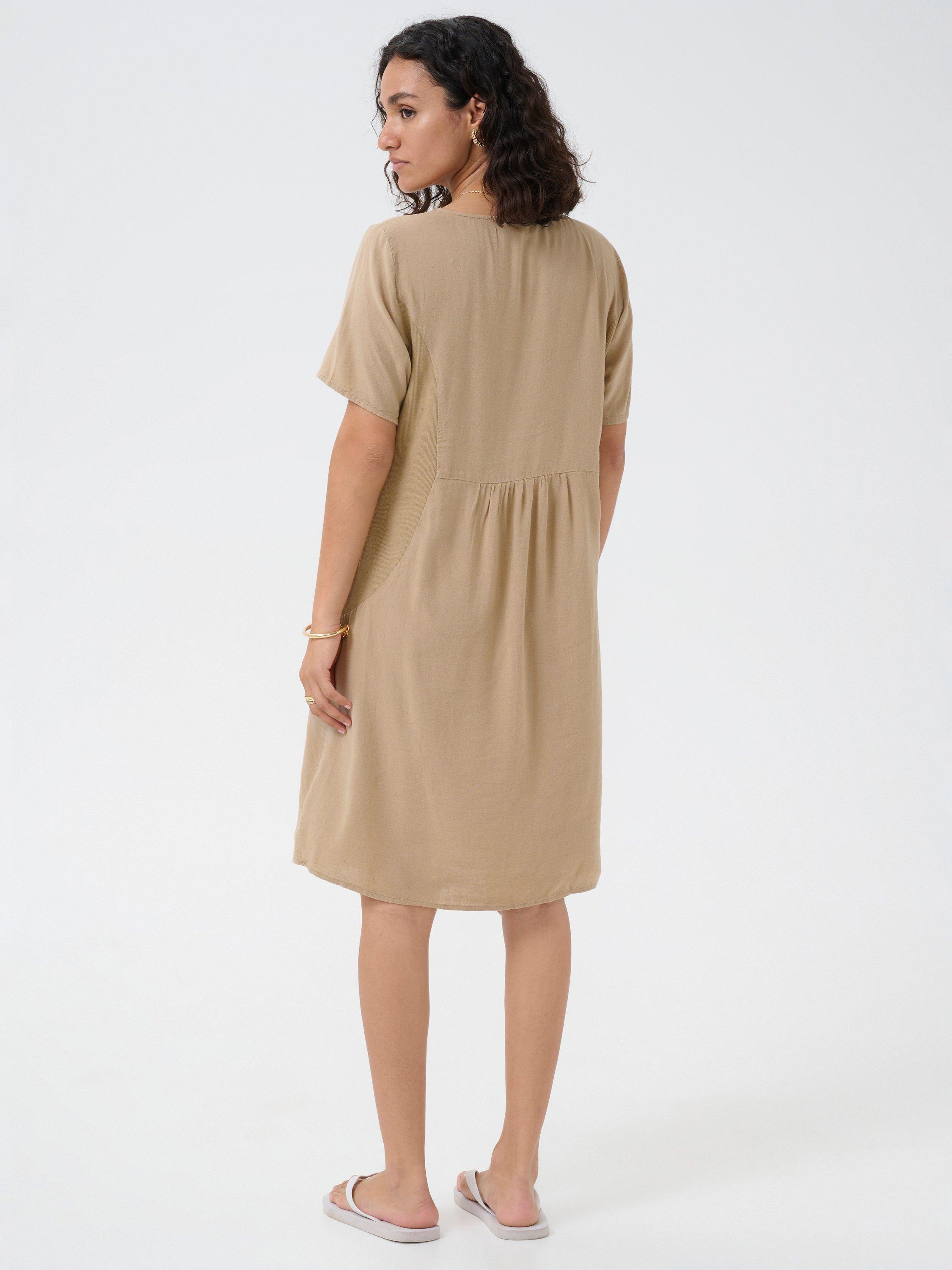 Product image 2 of 5, which shows KAFFE Milia Elbow Sleeve T-Shirt Dress, Chinchilla, 10