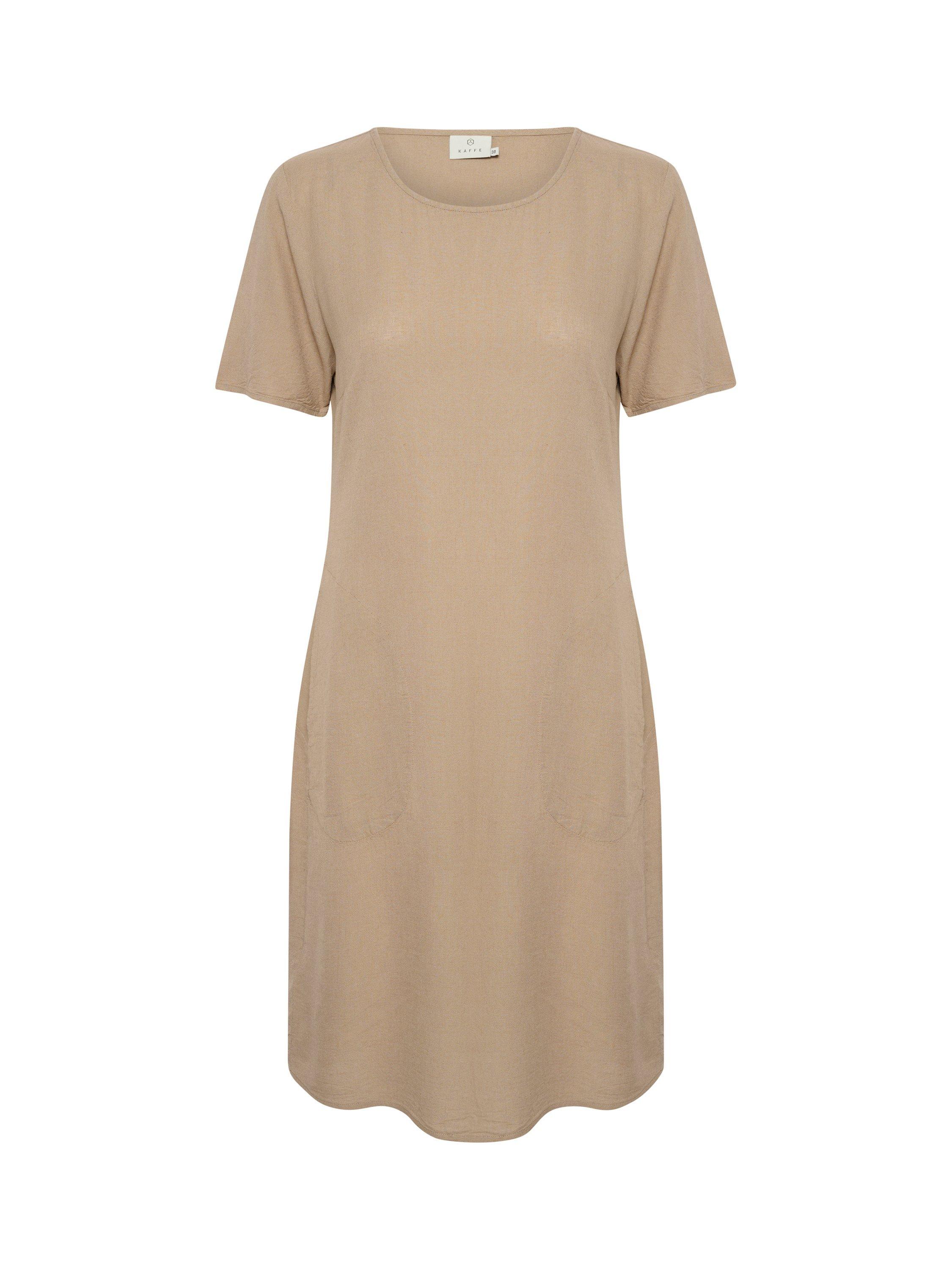 Product image 4 of 5, which shows KAFFE Milia Elbow Sleeve T-Shirt Dress, Chinchilla, 10