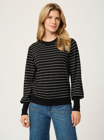 KAFFE Lizza Stripe Crew Neck Jumper, Multi, Multi