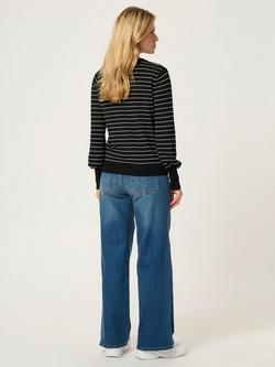 KAFFE Lizza Stripe Crew Neck Jumper, Multi - view 2, Multi