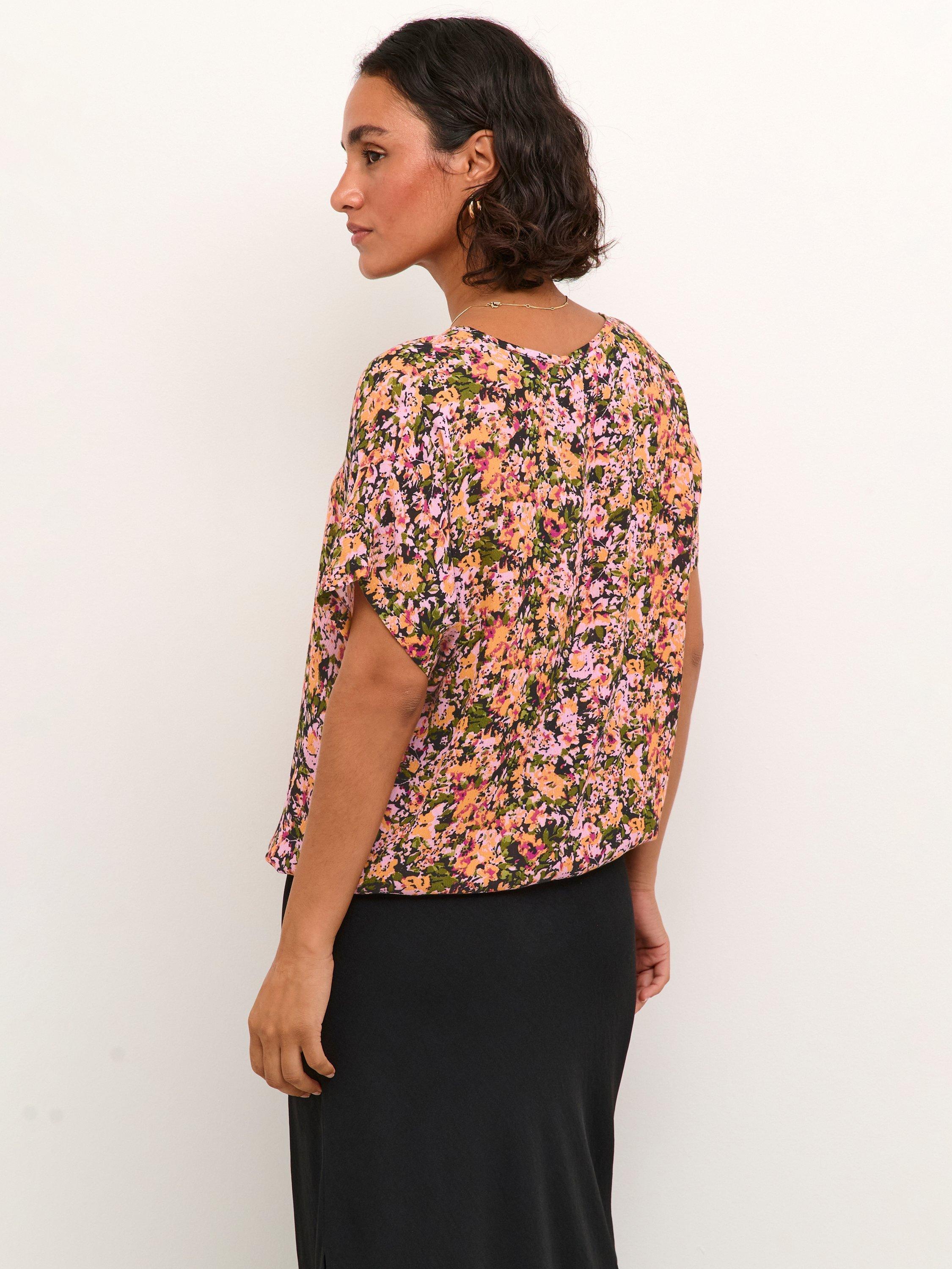 Product image 2 of 6, which shows KAFFE Amber Floral Batwing Top, Multi, 8