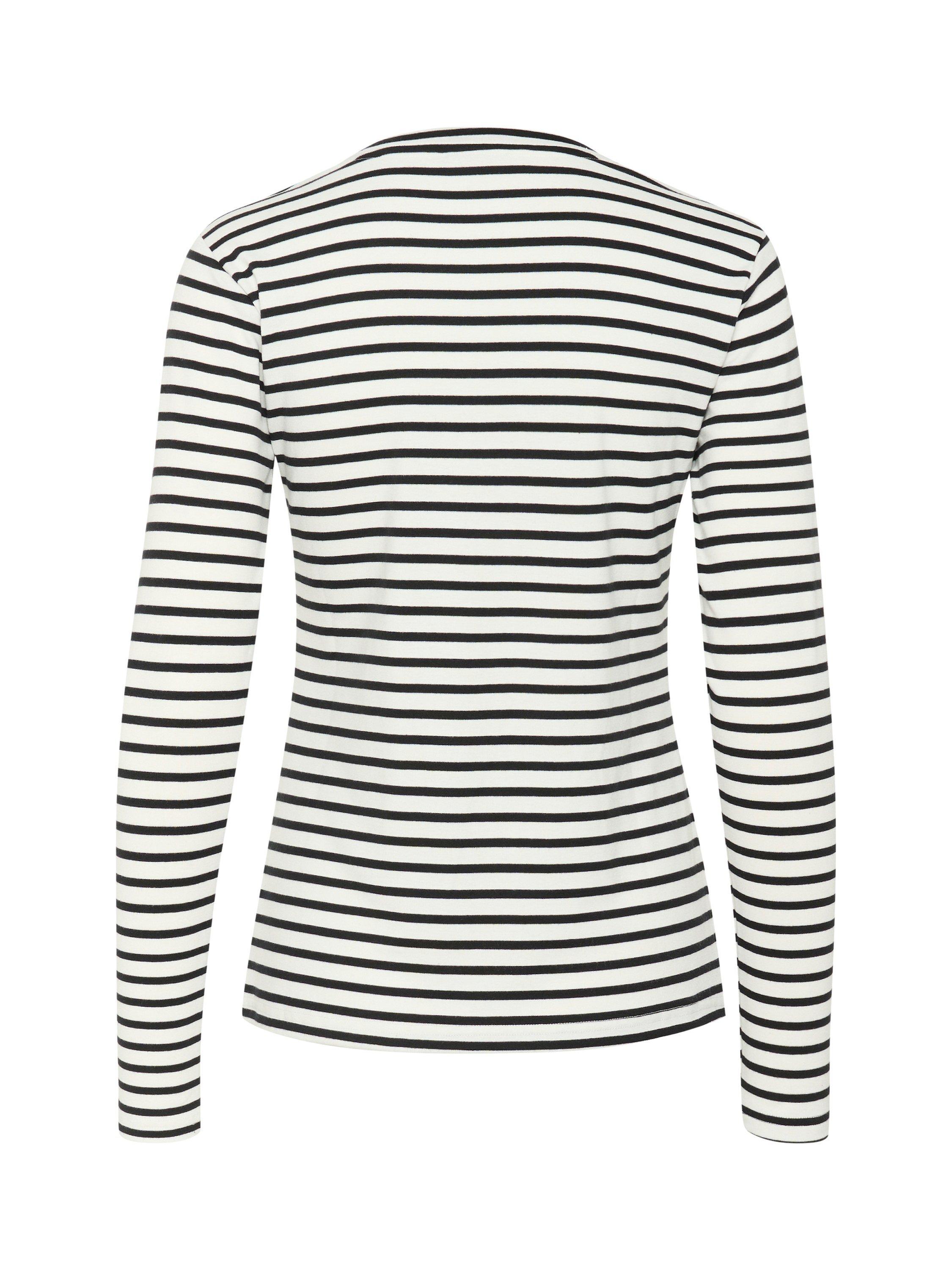 Product image 5 of 5, which shows KAFFE Liddy Stripe Heart Jersey Top, Multi, XS