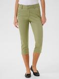 KAFFE Lea Slim Fit Capri Trousers, Mid Green, Mid Green