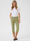 KAFFE Lea Slim Fit Capri Trousers, Mid Green, Mid Green
