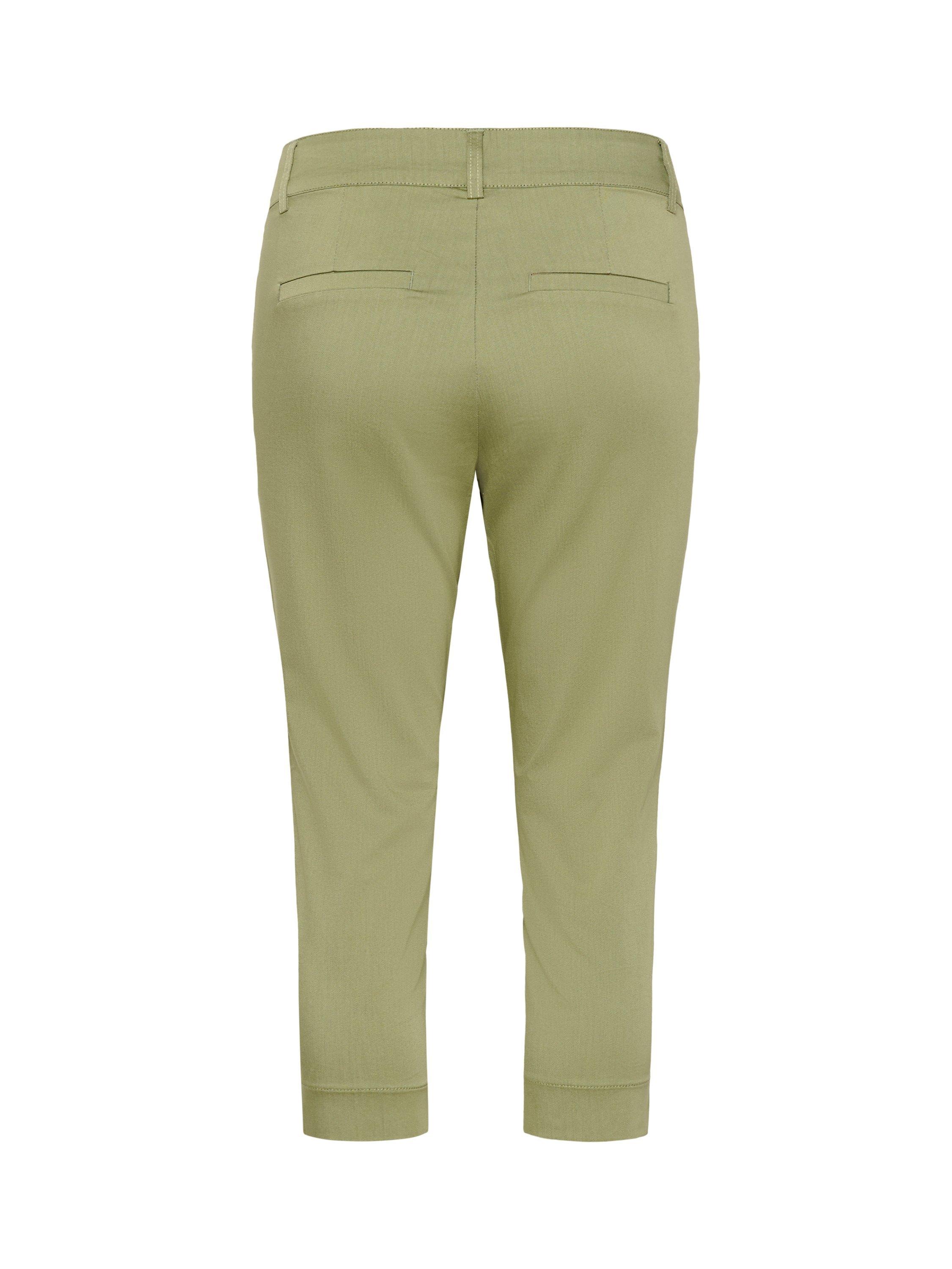 Product image 5 of 5, which shows KAFFE Lea Slim Fit Capri Trousers, Mid Green, 8