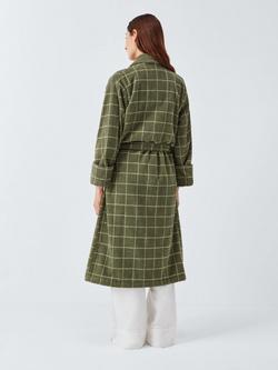 John Lewis Tonal Check Bath Robe - view 2, Avocado