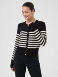 KAFFE Lizza Stripe Cardigan, Black/Multi