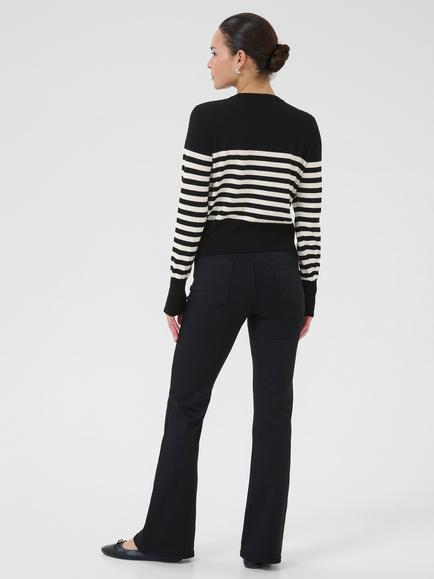 KAFFE Lizza Stripe Cardigan, Black/Multi - view 2, Black/Multi