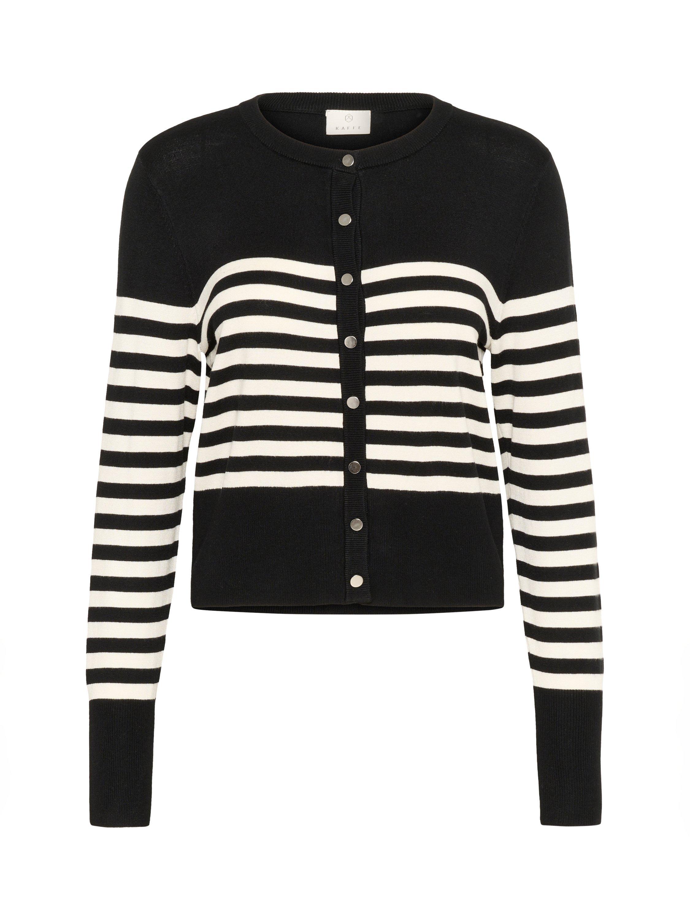 Product image 5 of 6, which shows KAFFE Lizza Stripe Cardigan, Black/Multi, XS