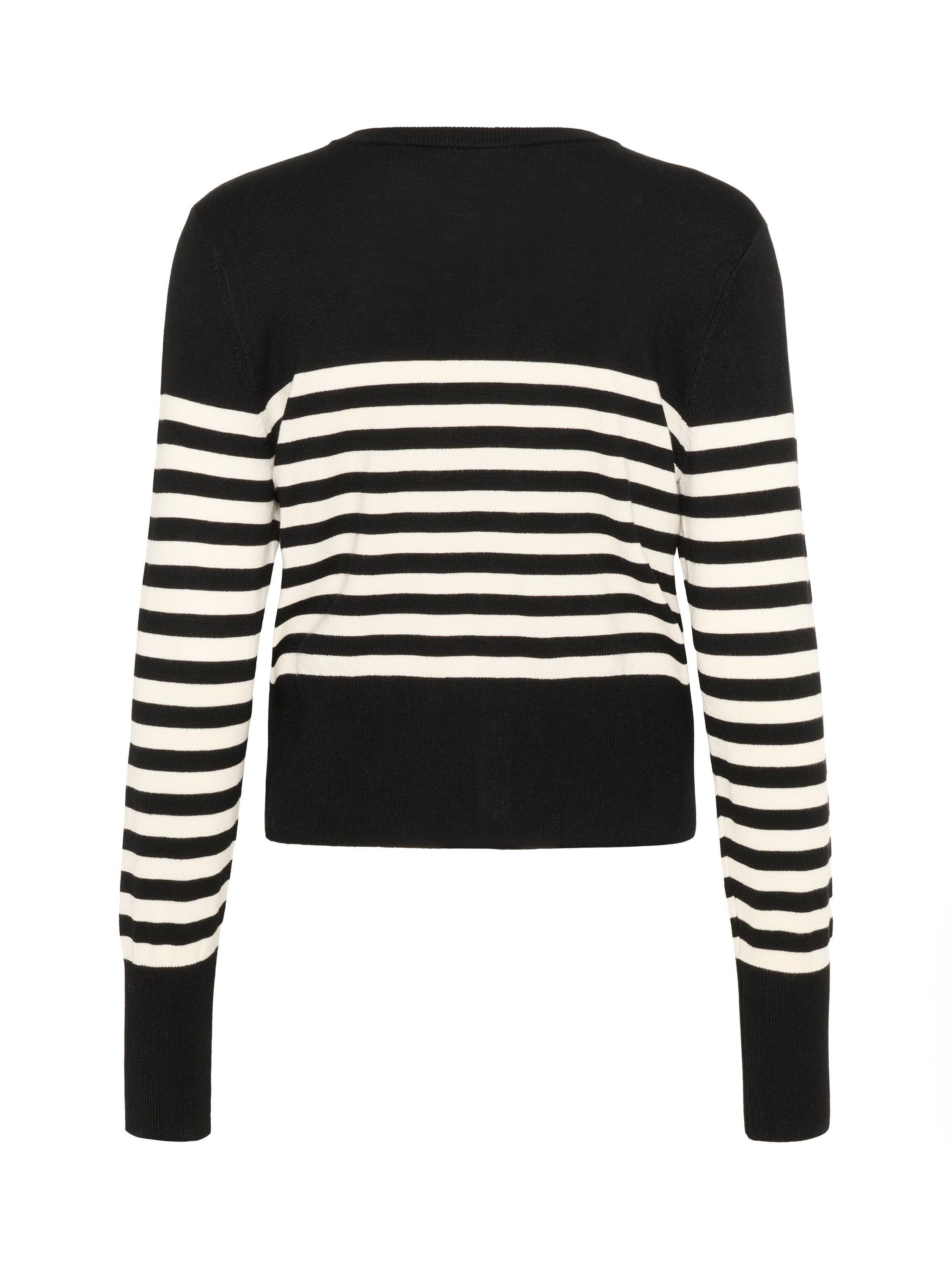 Product image 6 of 6, which shows KAFFE Lizza Stripe Cardigan, Black/Multi, XS