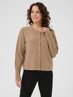 KAFFE Niel Knitted Long Sleeve Cardigan, Coconut Melange