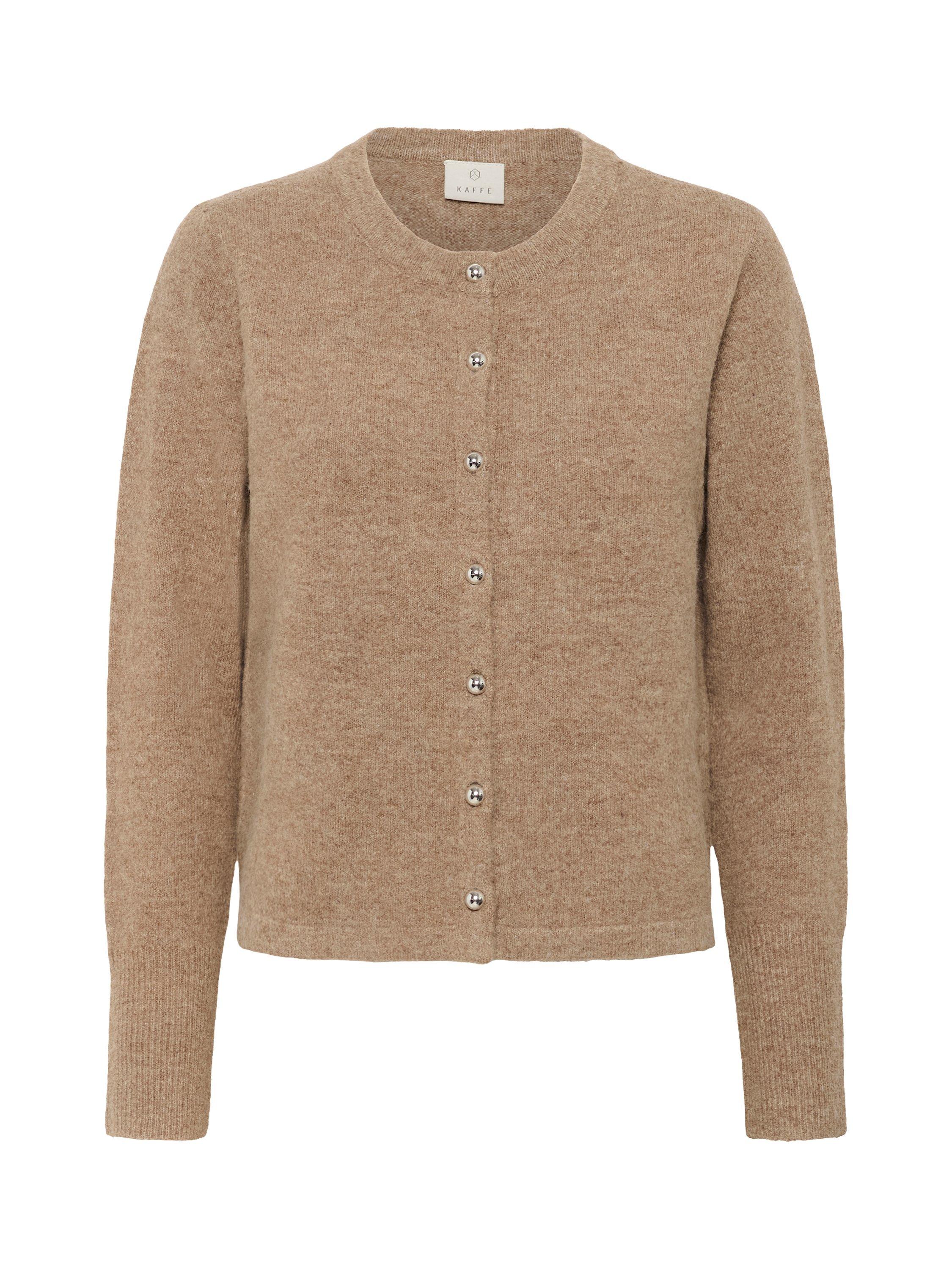 Product image 5 of 6, which shows KAFFE Niel Knitted Long Sleeve Cardigan, Coconut Melange, XS