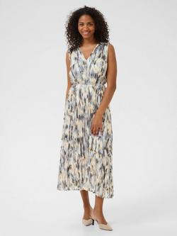 KAFFE KAvicki Abstract Midi Dress, Grey/Multi, Grey/Multi