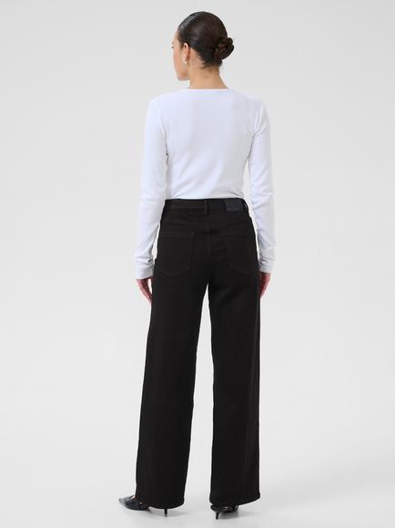 KAFFE Brook High Waist Wide Leg Jeans, Black - view 2, Black