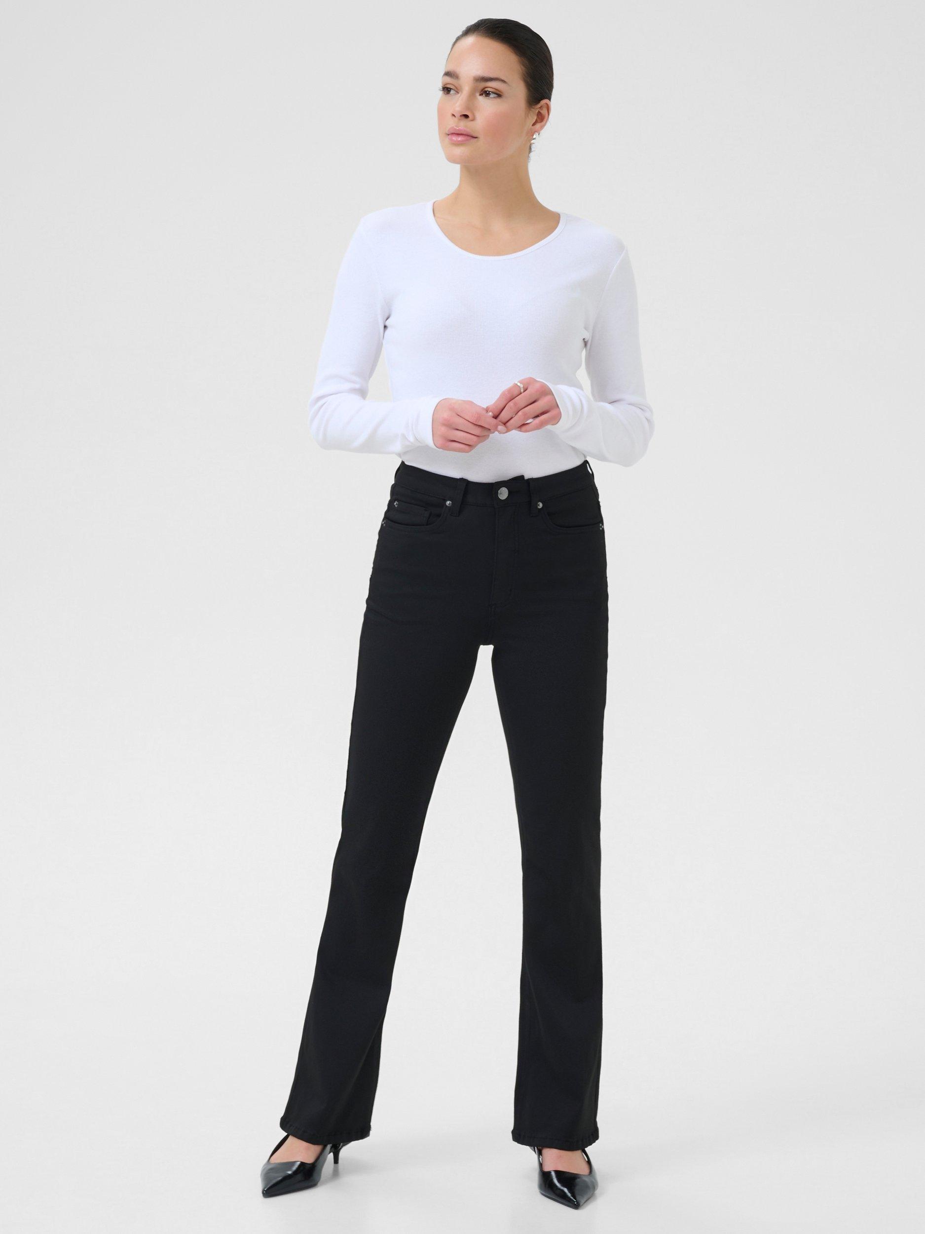 Product image 3 of 6, which shows KAFFE Forest High Waist Slim Fit Jeans, Black, 26R