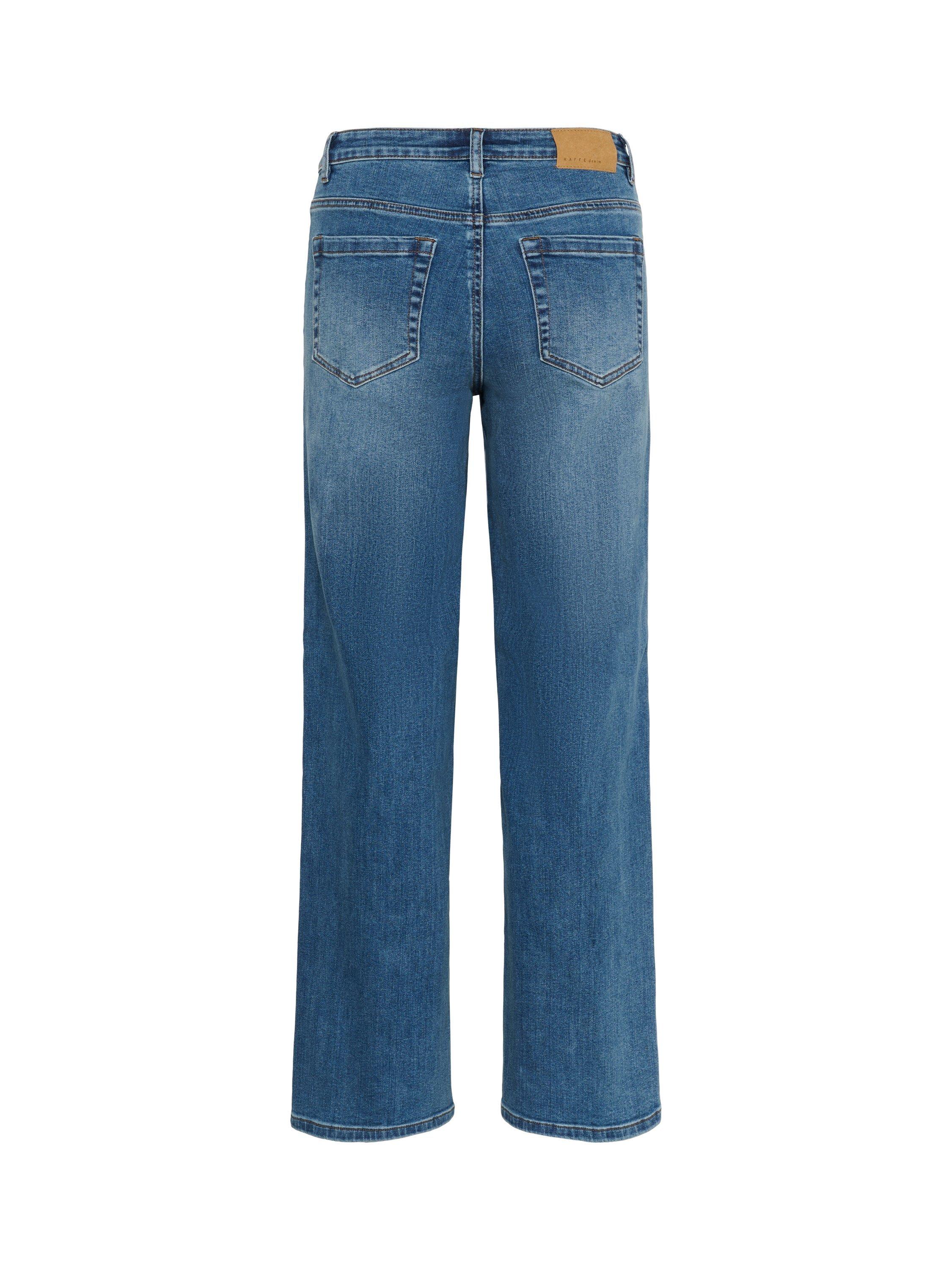 Product image 6 of 6, which shows KAFFE Brook High Waist Wide Leg Jeans, Mid Blue, 26R