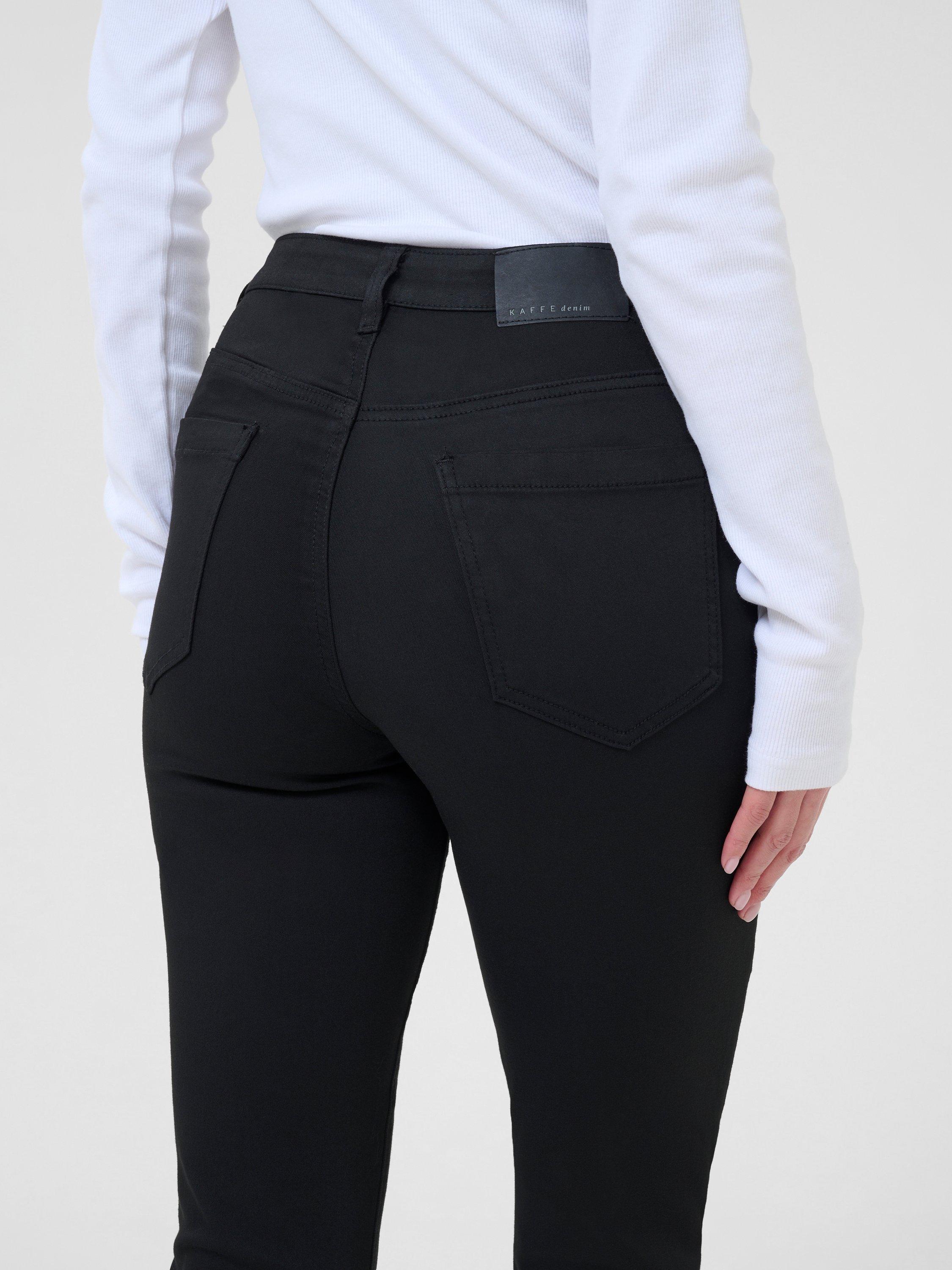 Product image 4 of 6, which shows KAFFE Willow High Waist Slim Fit Jeans, Black, 25R