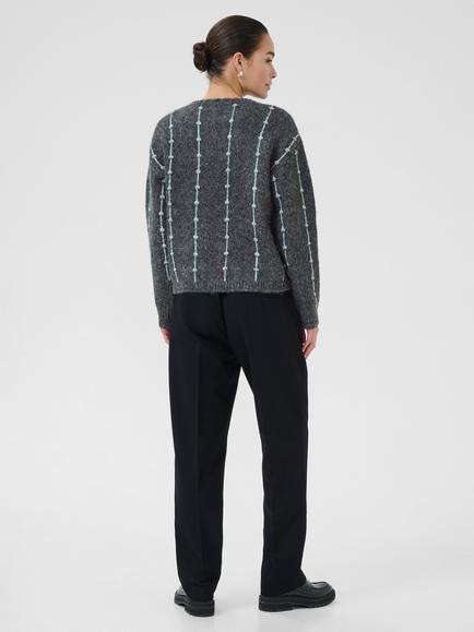 KAFFE KAlianna Wool Blend Jumper, Dark Grey Melange - view 2, Dark Grey Melange