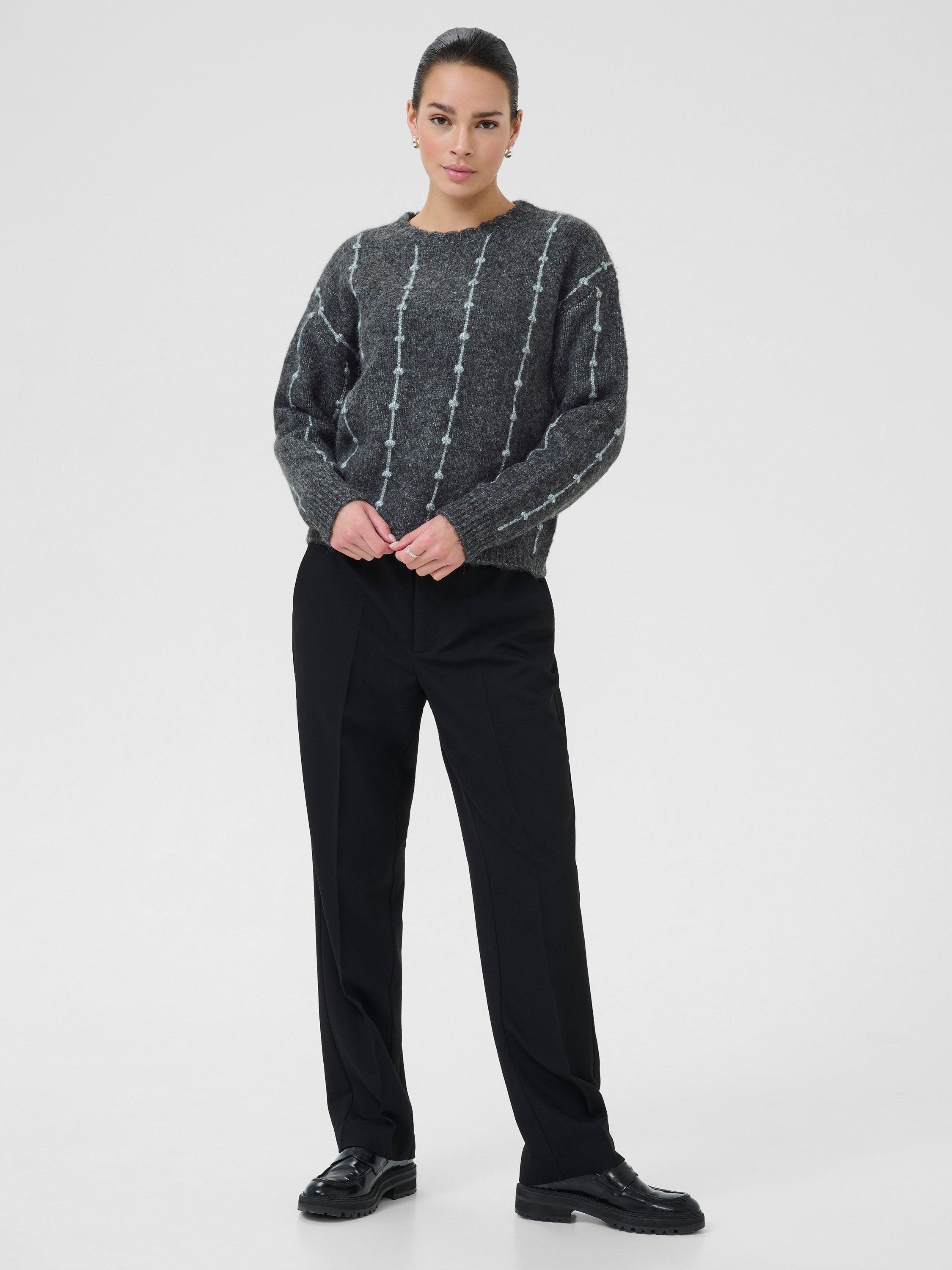 Product image 3 of 6, which shows KAFFE KAlianna Wool Blend Jumper, Dark Grey Melange, XS