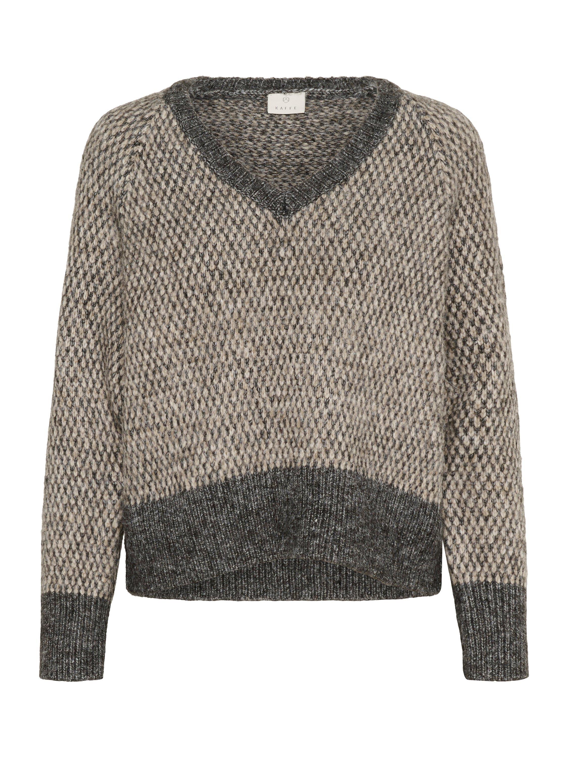 Product image 5 of 6, which shows KAFFE Melinda Textured Stitch Jumper, Grey, XS