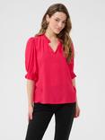KAFFE Elly V-Neck Blouse, Virtual Pink