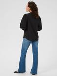 KAFFE Enya Cotton V-Neck Blouse, Black