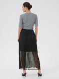 KAFFE Pery Sheer Overlay Skirt, Deep Black