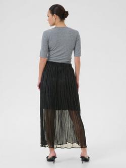 KAFFE Pery Sheer Overlay Skirt, Deep Black - view 2, Deep Black