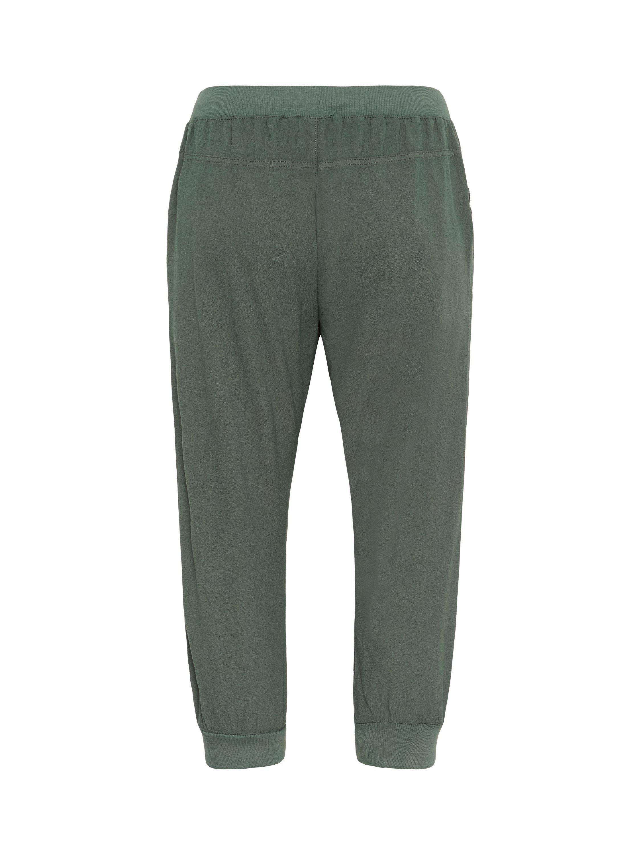 Product image 5 of 5, which shows KAFFE Naya Drawstring Waist Capri Trousers, Balsam Green, 8