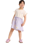 Lindex Kids' Floral Gathered Waist Dress, Light Dusty Lilac