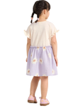 Lindex Kids' Floral Gathered Waist Dress, Light Dusty Lilac