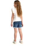 Lindex Kids' Lace Hem Denim Shorts, Denim