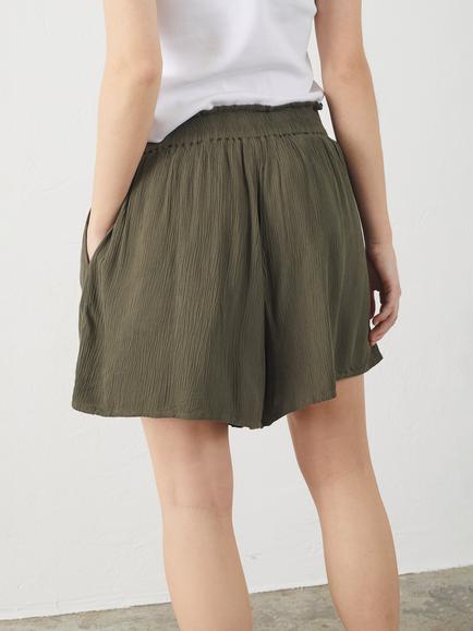 Sisters Point Imsa Elasticated Waist Shorts, Khaki - view 2, Khaki
