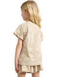 Lindex Kids' Seashells Frill Trim Top, Beige