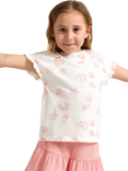 Lindex Kids' Seashells Frill Trim Top, White