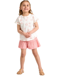 Lindex Kids' Seashells Frill Trim Top, White