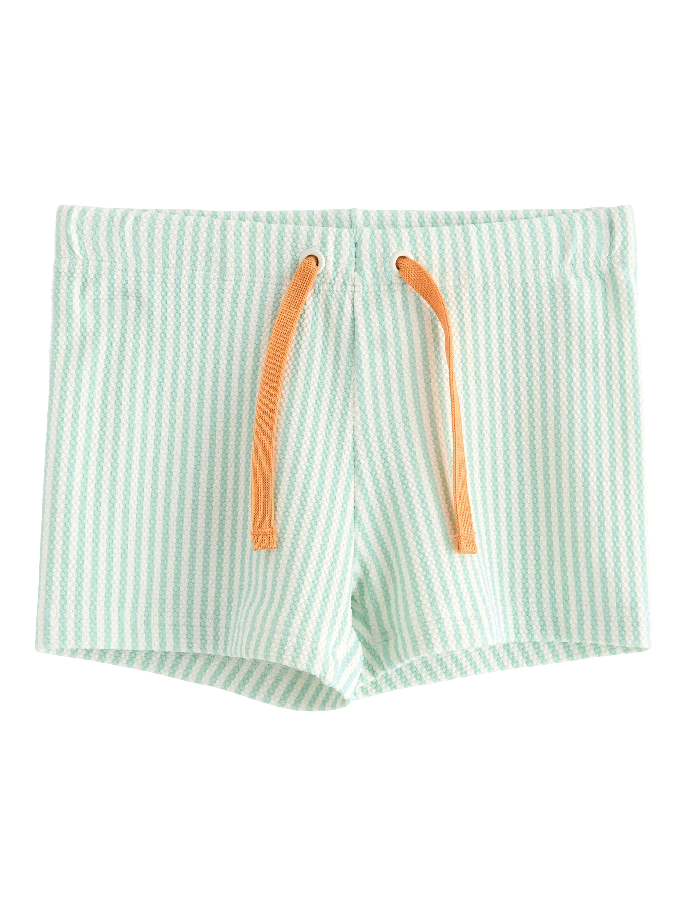 Product image 1 of 3, which shows Lindex Kids' Crinkled Structure Swim Shorts, Green/Multi, 12-24 months