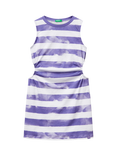 Benetton Kids' Cotton Sleeveless Cut Out Jersey Dress, Periwinkle