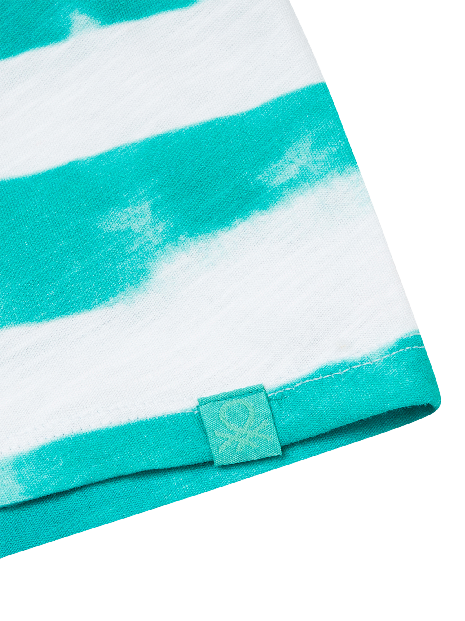Product image 3 of 3, which shows Benetton Kids' Cotton Sleeveless Cut Out Jersey Dress, Teal Green, 6-7 years