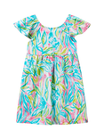 Benetton Kids' Cotton Short Sleeved Leaf Print Dress