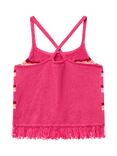 Benetton Kids' Cotton Blend Sleeveless Crochet Top, Pink