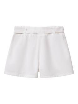 Benetton Kids' Cotton Twill Elasticated Shorts - view 2, Optical White