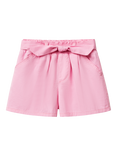 Benetton Kids' Cotton Twill Elasticated Shorts, Pink