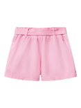 Benetton Kids' Cotton Twill Elasticated Shorts, Pink