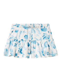 Benetton Kids' Cotton Seashell Print Culotte Skort, Multicolor - view 2, Multicolor