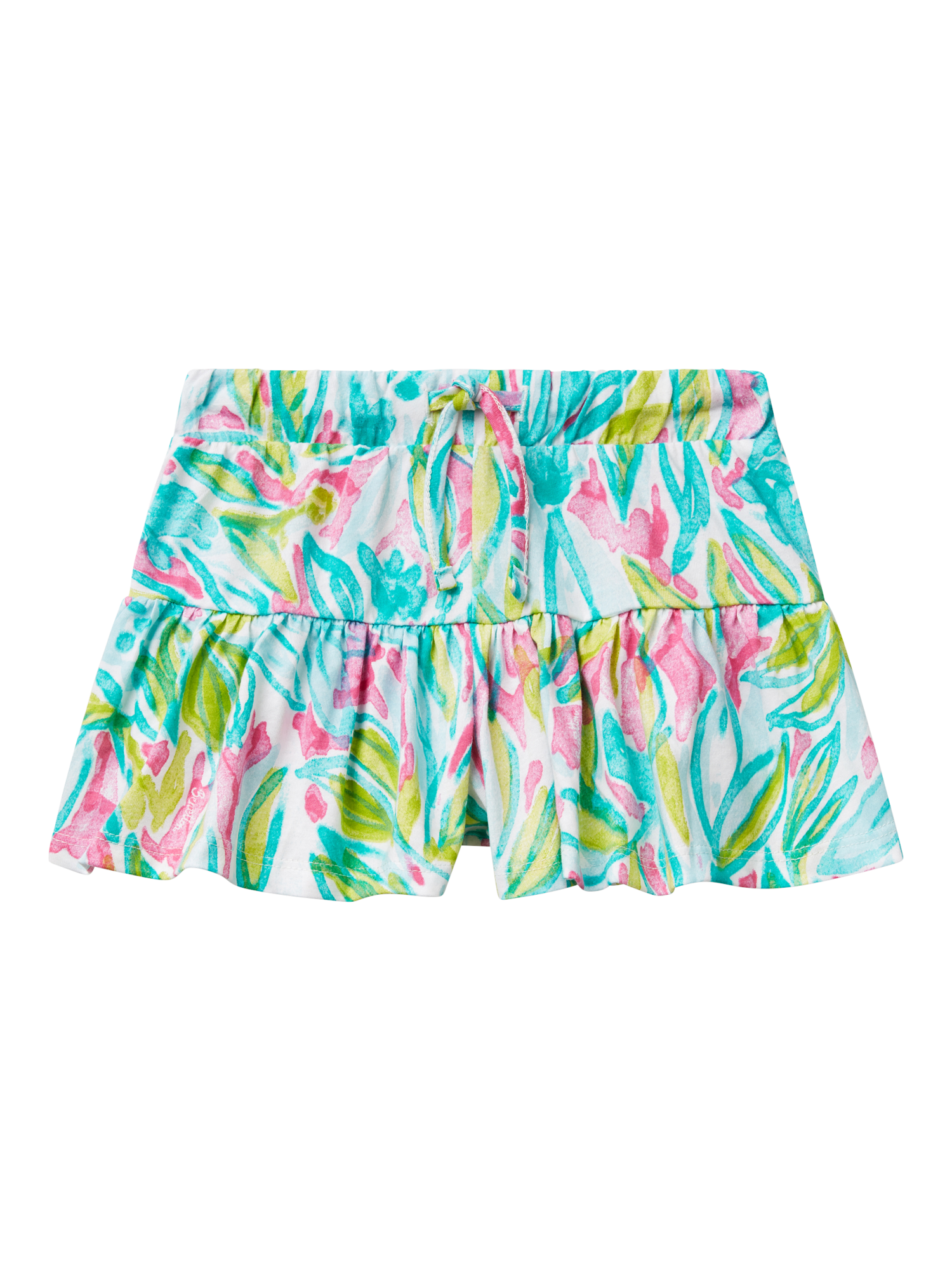 Product image 1 of 3, which shows Benetton Kids' Cotton Seashell Print Culotte Skort, Multicolor, 3-4 years