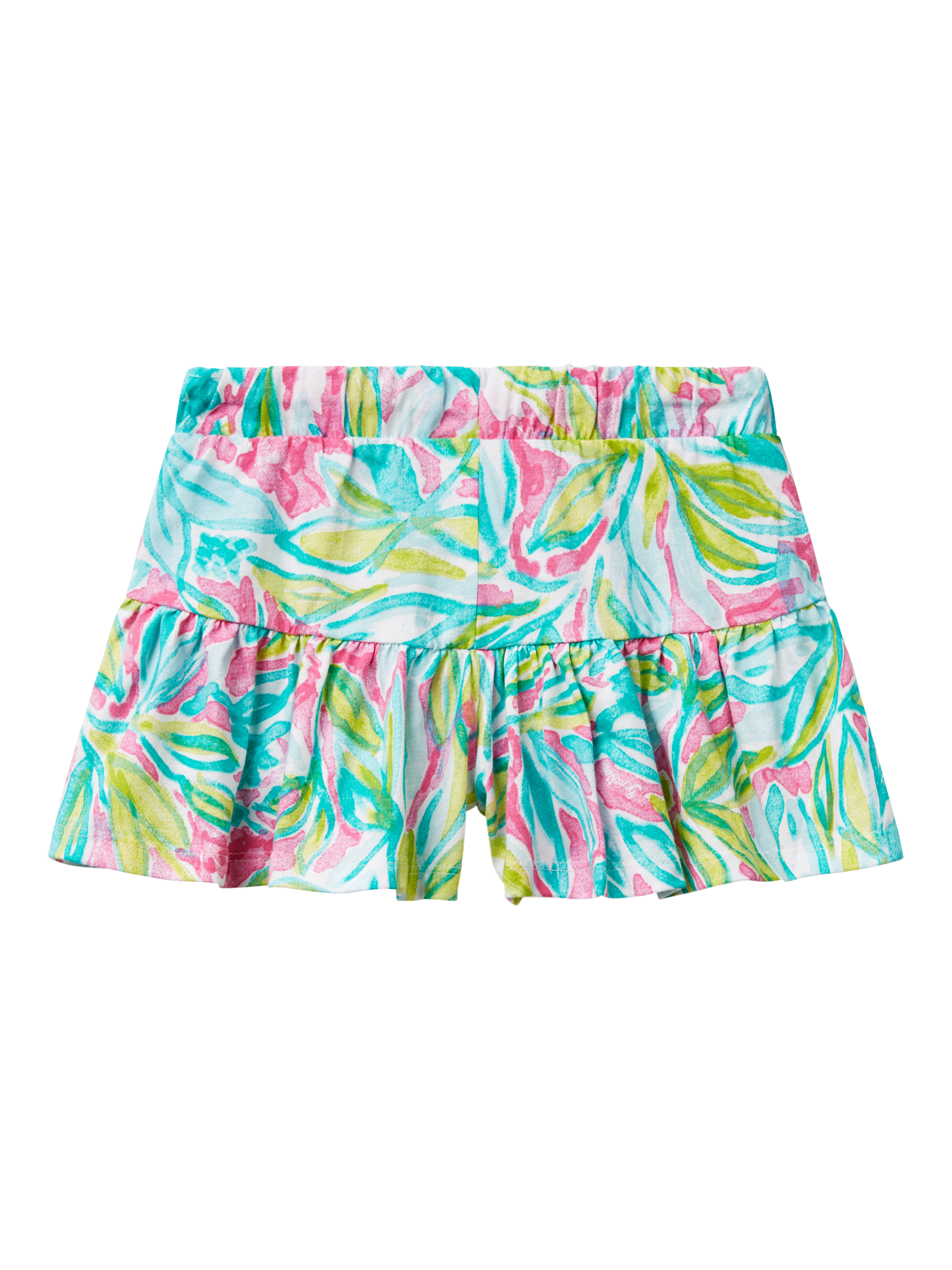 Product image 2 of 3, which shows Benetton Kids' Cotton Seashell Print Culotte Skort, Multicolor, 3-4 years