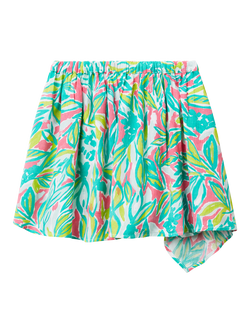 Benetton Kids' Crepe Asymmetric Skirt - view 2, Green/Multi